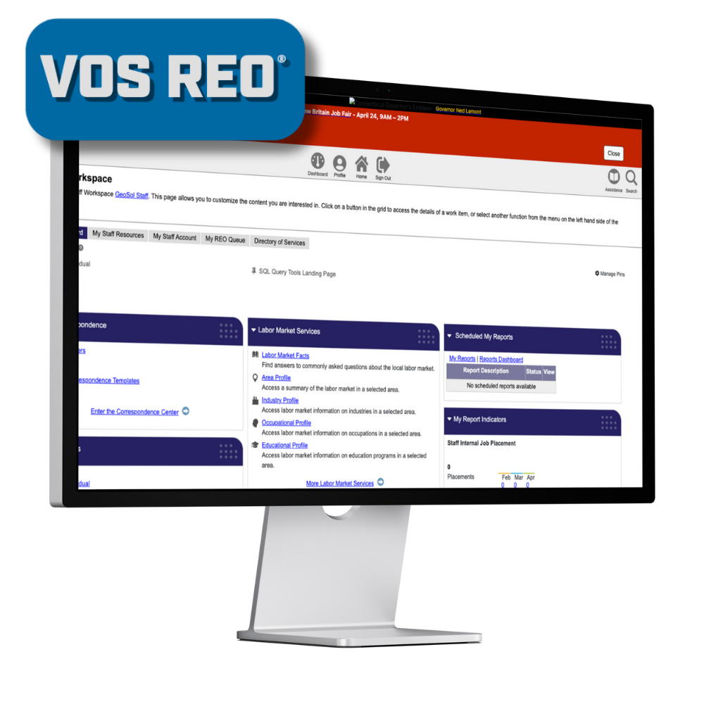 VOS REO on Computer Screen Graphic